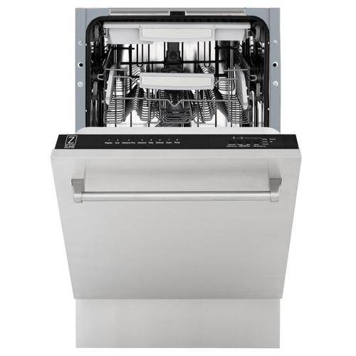 ZLINE 18" Compact Top Control Dishwasher Panel Ready Stainless Steel