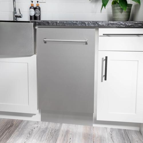 ZLINE 18" Compact Top Control Dishwasher Panel Ready Stainless Steel