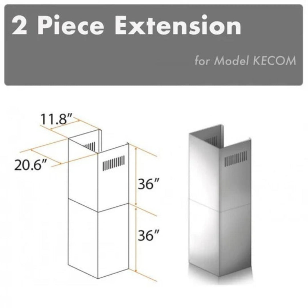 ZLINE 2-Piece 36" Chimney Extensions for KECOM Range Hoods