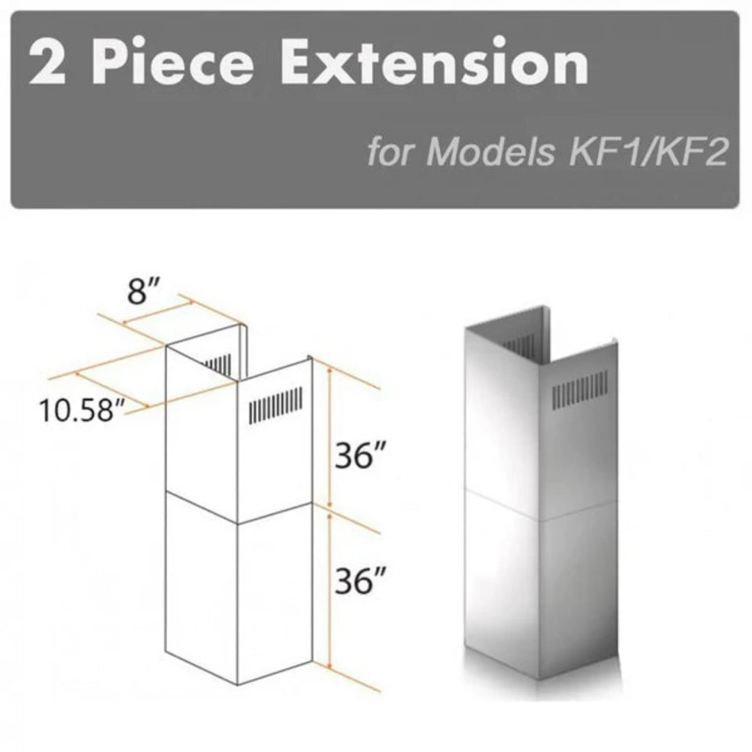 ZLINE 2-Piece 36" Chimney Extensions for KF1/KF2 Range Hoods