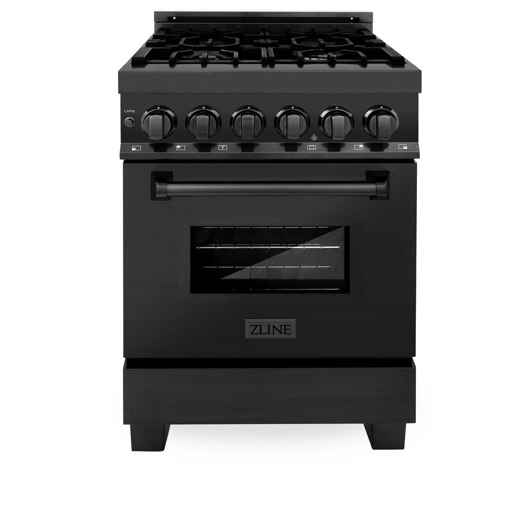 ZLINE 30" 4.0 cu. ft. Dual Fuel Range Gas Stove Black Stainless Steel