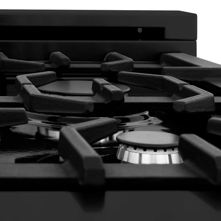 ZLINE 30" 4.0 cu. ft. Dual Fuel Range Gas Stove Black Stainless Steel