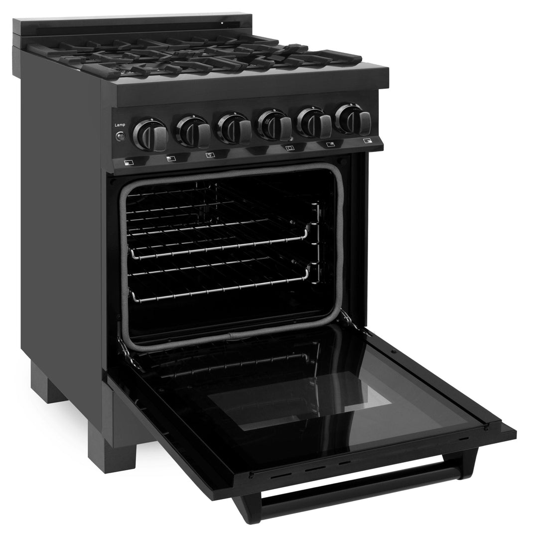 ZLINE 30" 4.0 cu. ft. Dual Fuel Range Gas Stove Black Stainless Steel