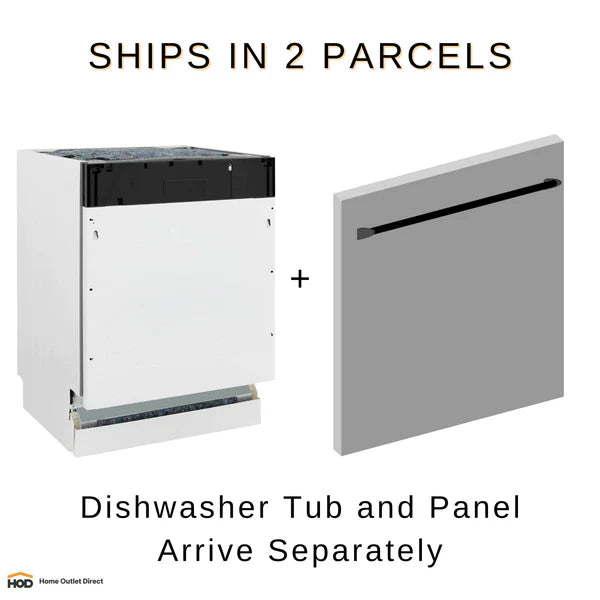 ZLINE 24" 3rd Rack Tall Tub Dishwasher in Black Stainless Steel with Stainless Steel