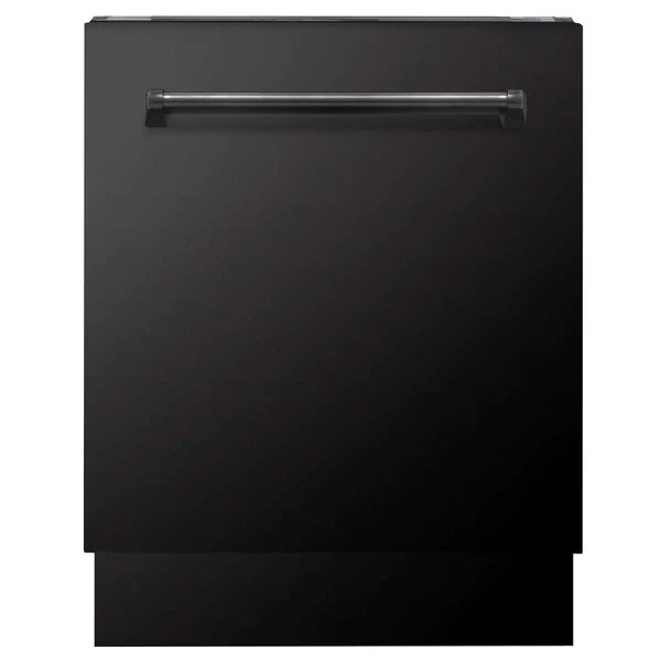 ZLINE 24" 3rd Rack Tall Tub Dishwasher in Black Stainless Steel with Stainless Steel