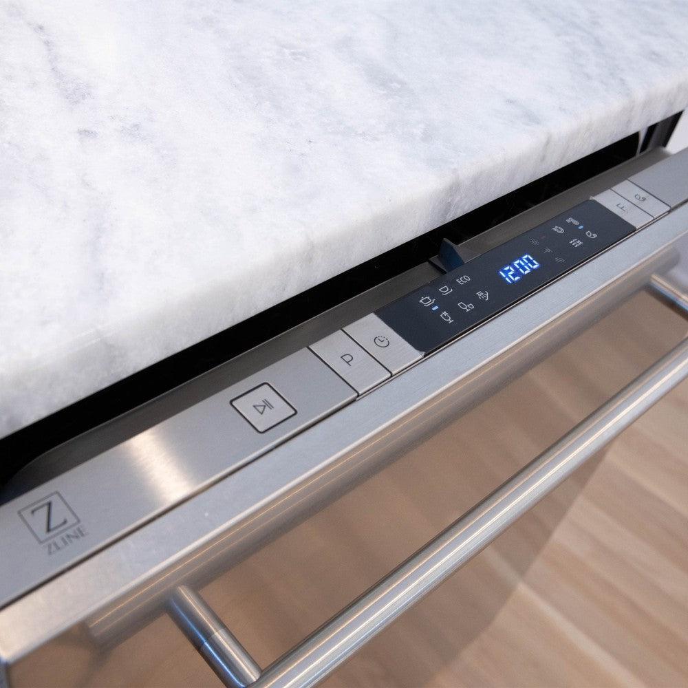 ZLINE 24 in. Top Control Dishwasher with Stainless Steel Panel and Modern Style Handle, 52dBa (DW-304-24)