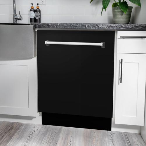 ZLINE 24" Top Control Tall Dishwasher Custom Panel Ready Black Matte
