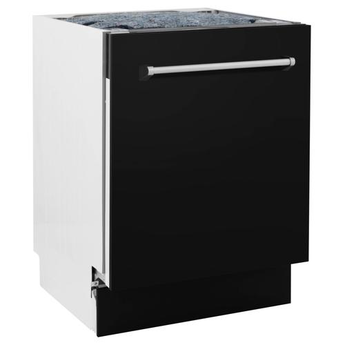 ZLINE 24" Top Control Tall Dishwasher Custom Panel Ready Black Matte