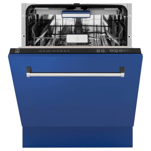 ZLINE 24" Top Control Dishwasher in Custom Panel Ready Blue Matte