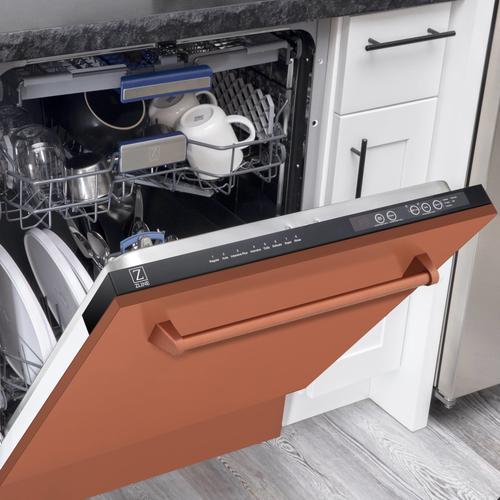 ZLINE 24" Top Control Tall Tub Dishwasher in Custom Panel Ready Copper