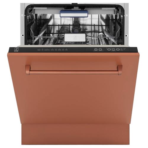 ZLINE 24" Top Control Tall Tub Dishwasher in Custom Panel Ready Copper