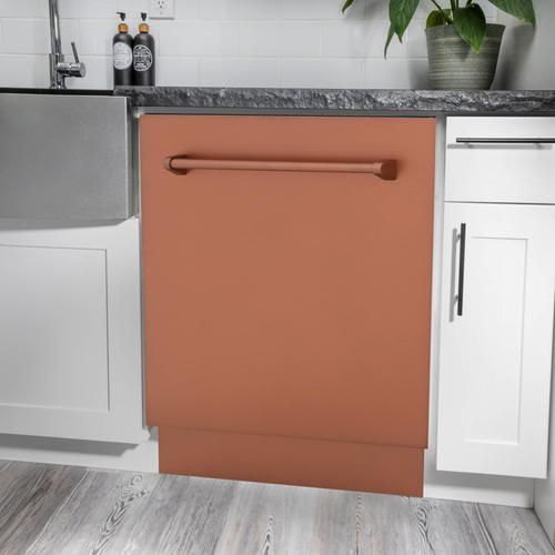 ZLINE 24" Top Control Tall Tub Dishwasher in Custom Panel Ready Copper