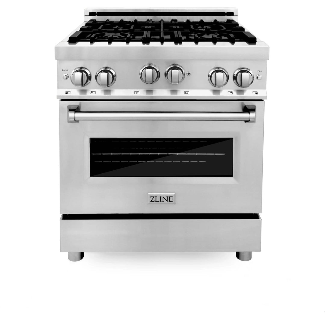 ZLINE 30" Kitchen Package Gas Range Over The Range Microwave &amp; Dishwasher