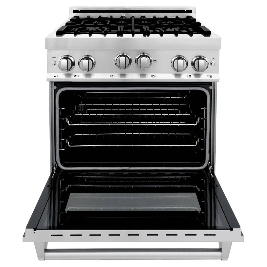 ZLINE 30" Kitchen Package Gas Range Over The Range Microwave &amp; Dishwasher