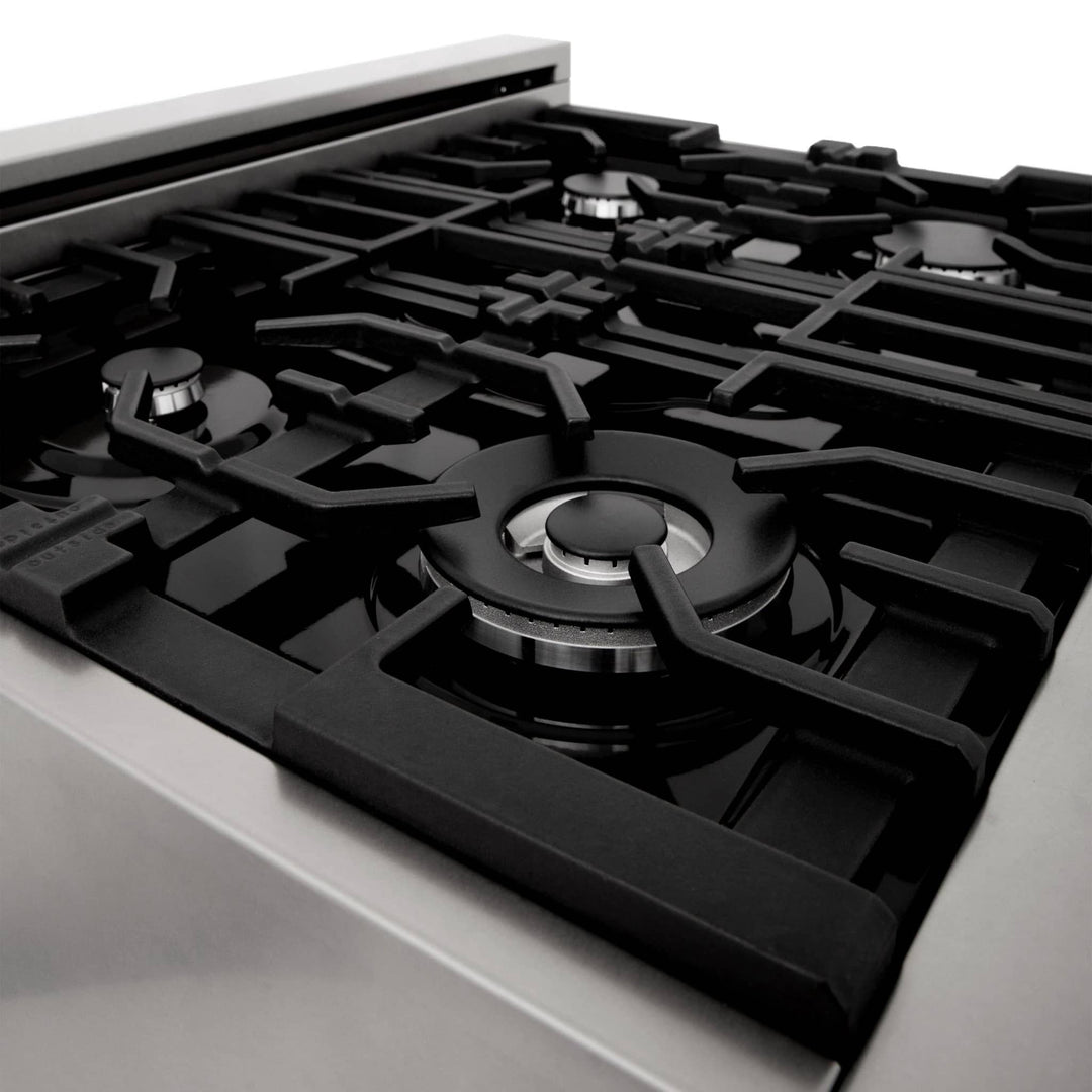 ZLINE 30" Kitchen Package Gas Range Over The Range Microwave &amp; Dishwasher