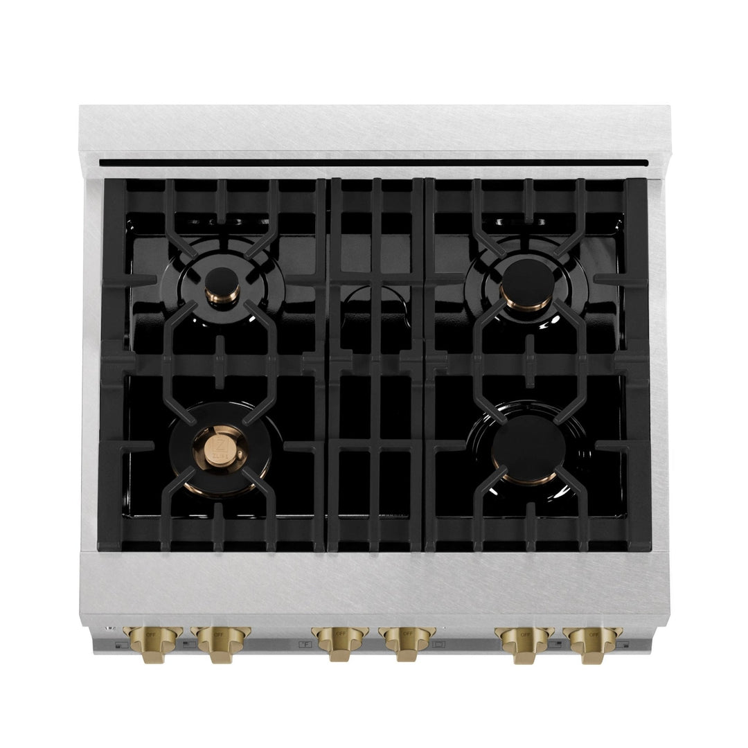 ZLINE 30" Range with Gas Stove and Gas Oven in Champagne Bronze