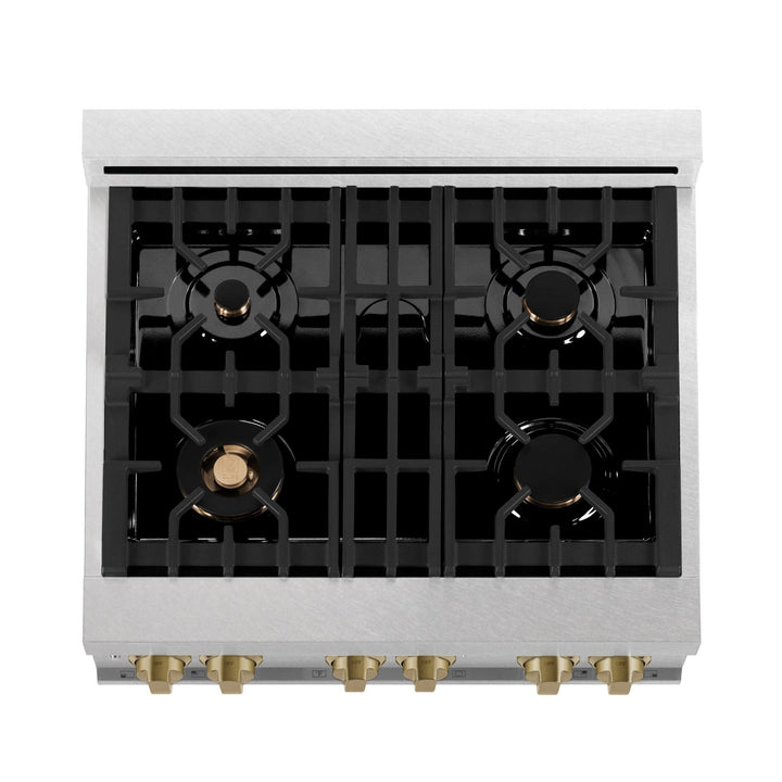 ZLINE 30" Range with Gas Stove and Gas Oven in Champagne Bronze