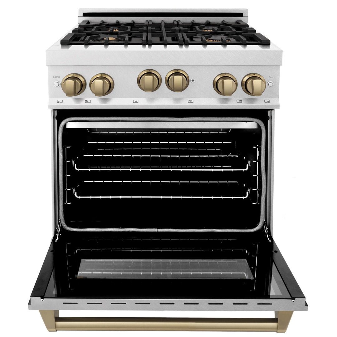 ZLINE 30" Range with Gas Stove and Gas Oven in Champagne Bronze