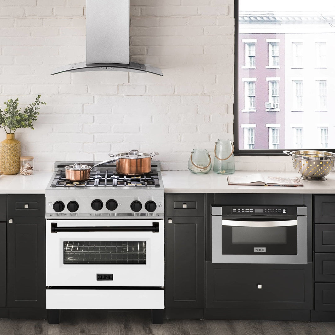 ZLINE 30" 4.0 cu. ft. Range with Gas Stove and Gas Oven in Matte Black