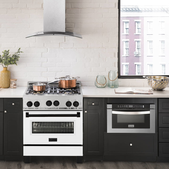 ZLINE 30" 4.0 cu. ft. Range with Gas Stove and Gas Oven in Matte Black