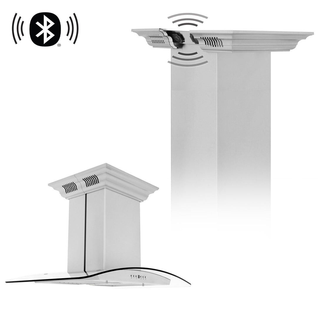 ZLINE 30” Island Mount Range Hood in Stainless Steel W/ CrownSound