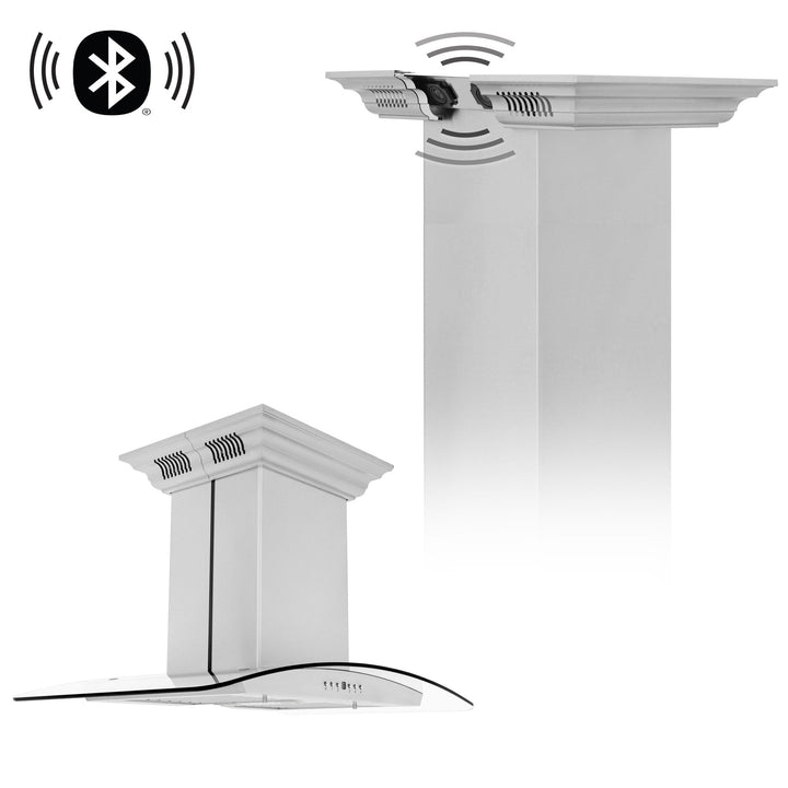 ZLINE 30” Island Mount Range Hood in Stainless Steel W/ CrownSound