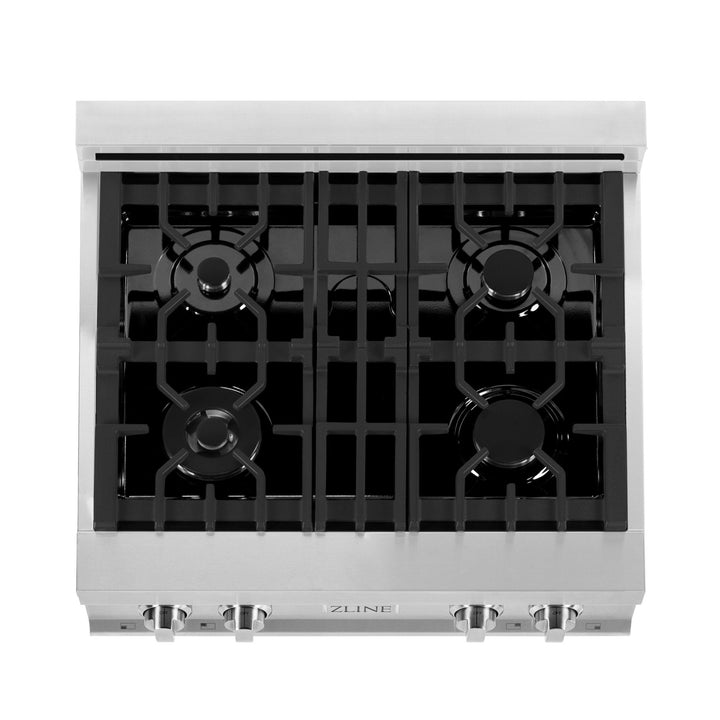 ZLINE 30" Rangetop in Stainless Steel with 4 Gas Burners and Griddle, RT-GR-30