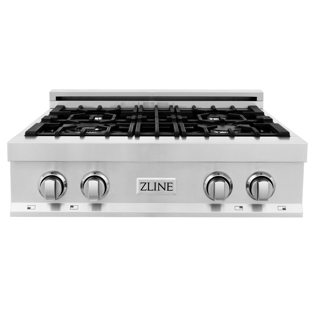 ZLINE 30" Rangetop in Stainless Steel with 4 Gas Burners and Griddle, RT-GR-30