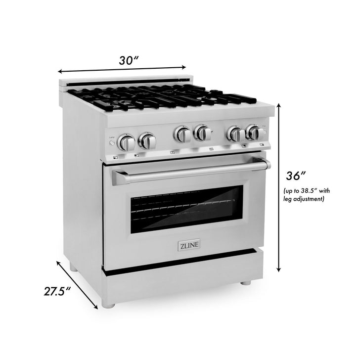 ZLINE 30" 4.0 cu. ft. Range Gas Stove and Gas Oven in Stainless Steel