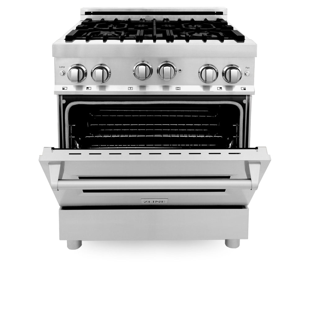 ZLINE 30" Range Gas Stove and Gas Oven Stainless Steel Brass Burners