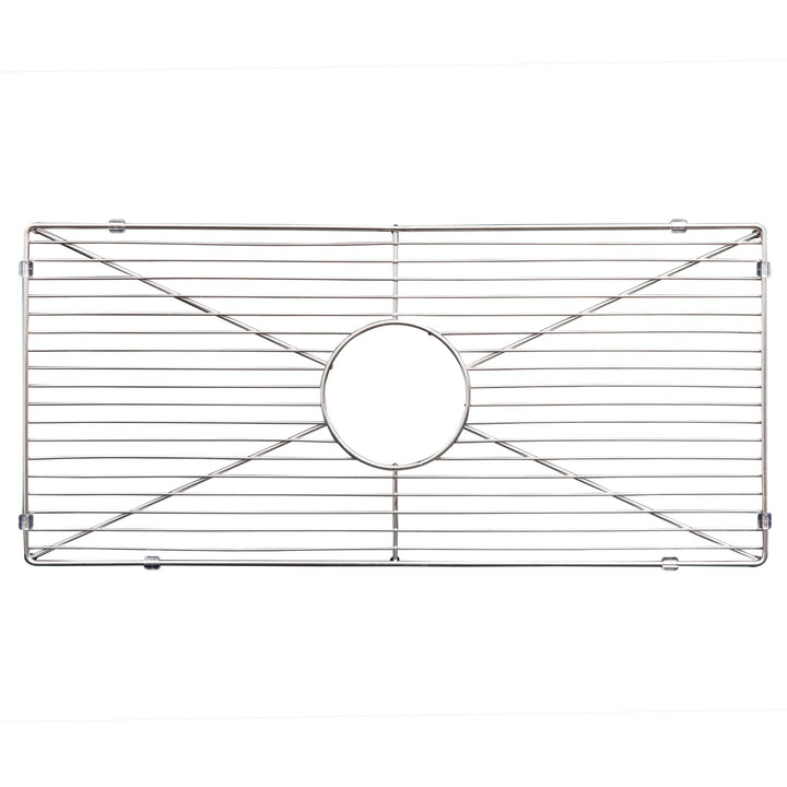 ZLINE 30 in. Venice Farmhouse Apron Front Reversible Single Bowl Fireclay Kitchen Sink with Bottom Grid in White Gloss (FRC5119-WH-30)