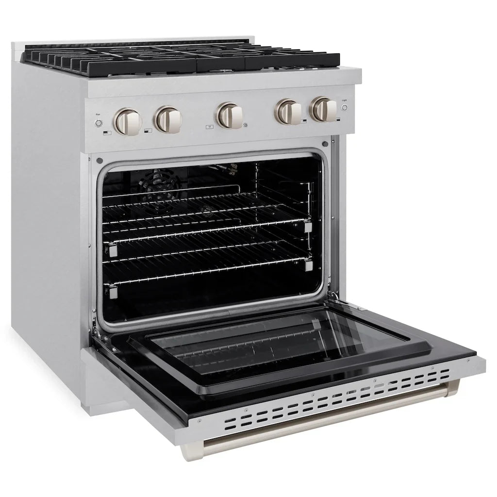 ZLINE Paramount 30" Gas Range with Convection Oven and 4 Burners in DuraSnow® Stainless Steel, SGRS-30