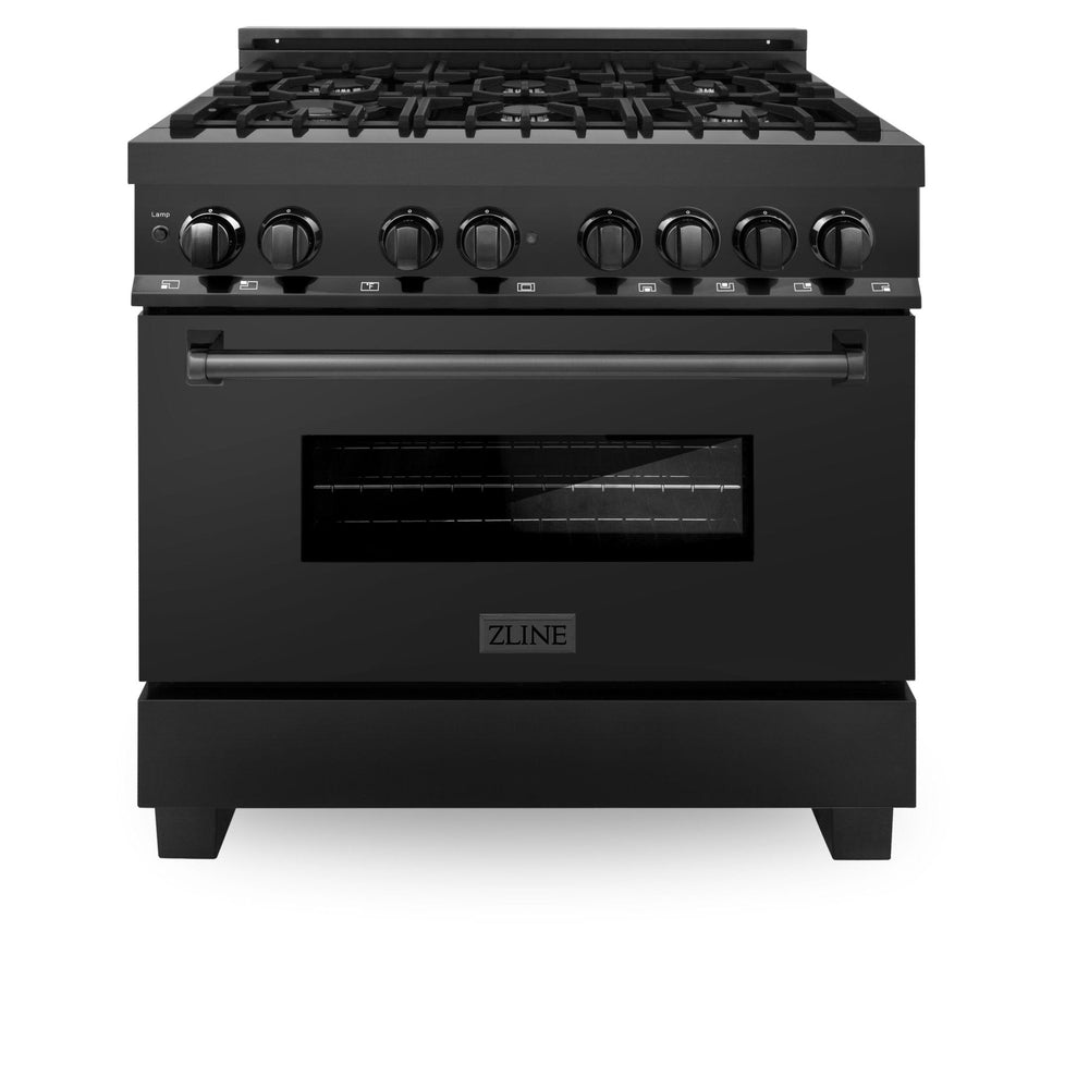 ZLINE 36" Black Stainless 4.6 cu.ft. 6 Gas Burner/Electric Oven Range