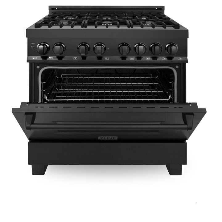 ZLINE 36" Black Stainless 4.6 cu.ft. 6 Gas Burner/Electric Oven Range