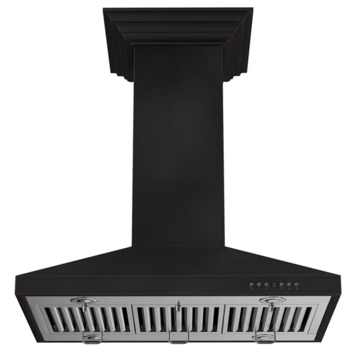 ZLINE 36" Designer Oil-Rubbed Bronze Island Mount Range Hood.
