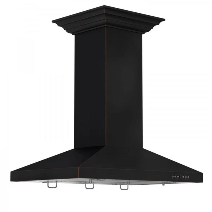 ZLINE 36" Designer Oil-Rubbed Bronze Island Mount Range Hood.