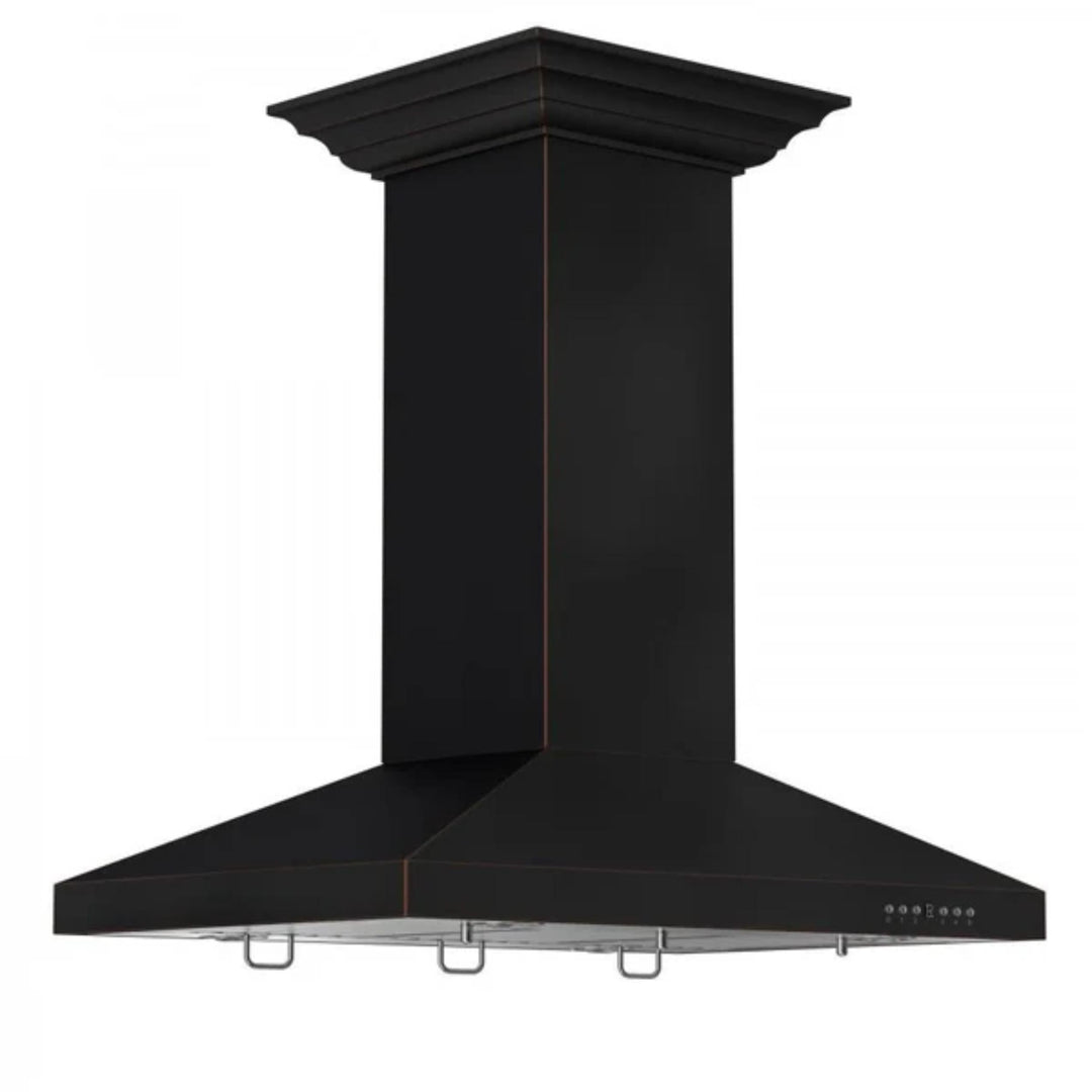 ZLINE 36" Designer Oil-Rubbed Bronze Island Mount Range Hood.