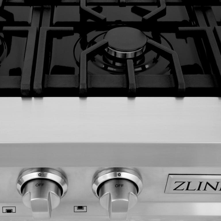 ZLINE Kitchen and Bath Kitchen Appliance Package with 36 in. Stainless Steel Rangetop and 30 in. Single Wall Oven, 2KP-RTAWS36