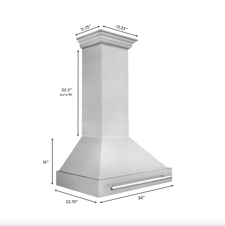 ZLINE 36" Ducted Wall Mount Range Hood in DuraSnow Stainless Steel