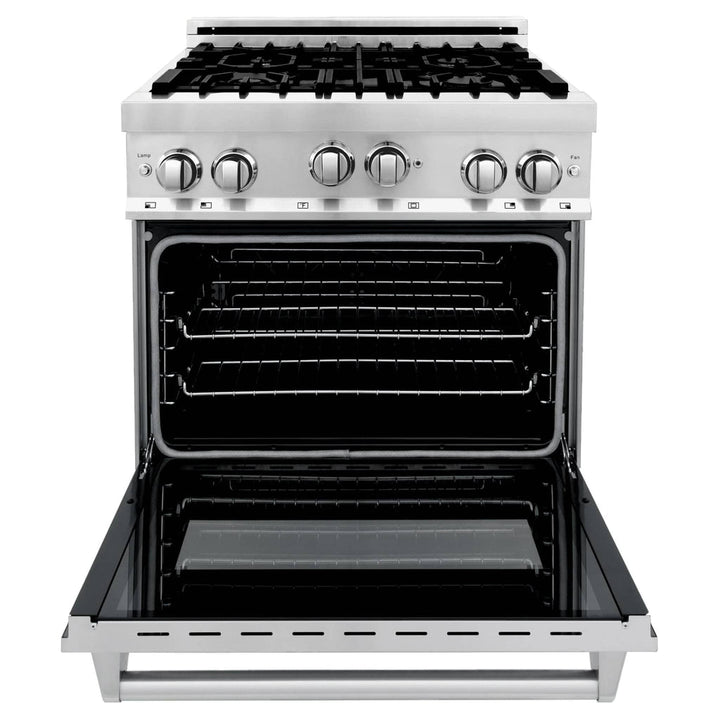 ZLINE 30" 4 Piece Stainless Range, Range Hood, Dishwasher &amp; Microwave