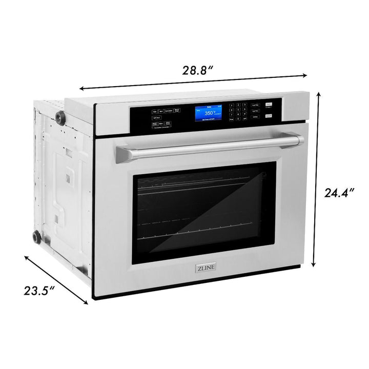 ZLINE 30” 3 Piece Stainless Fuel Range w/ Range Hood &amp; Dishwasher