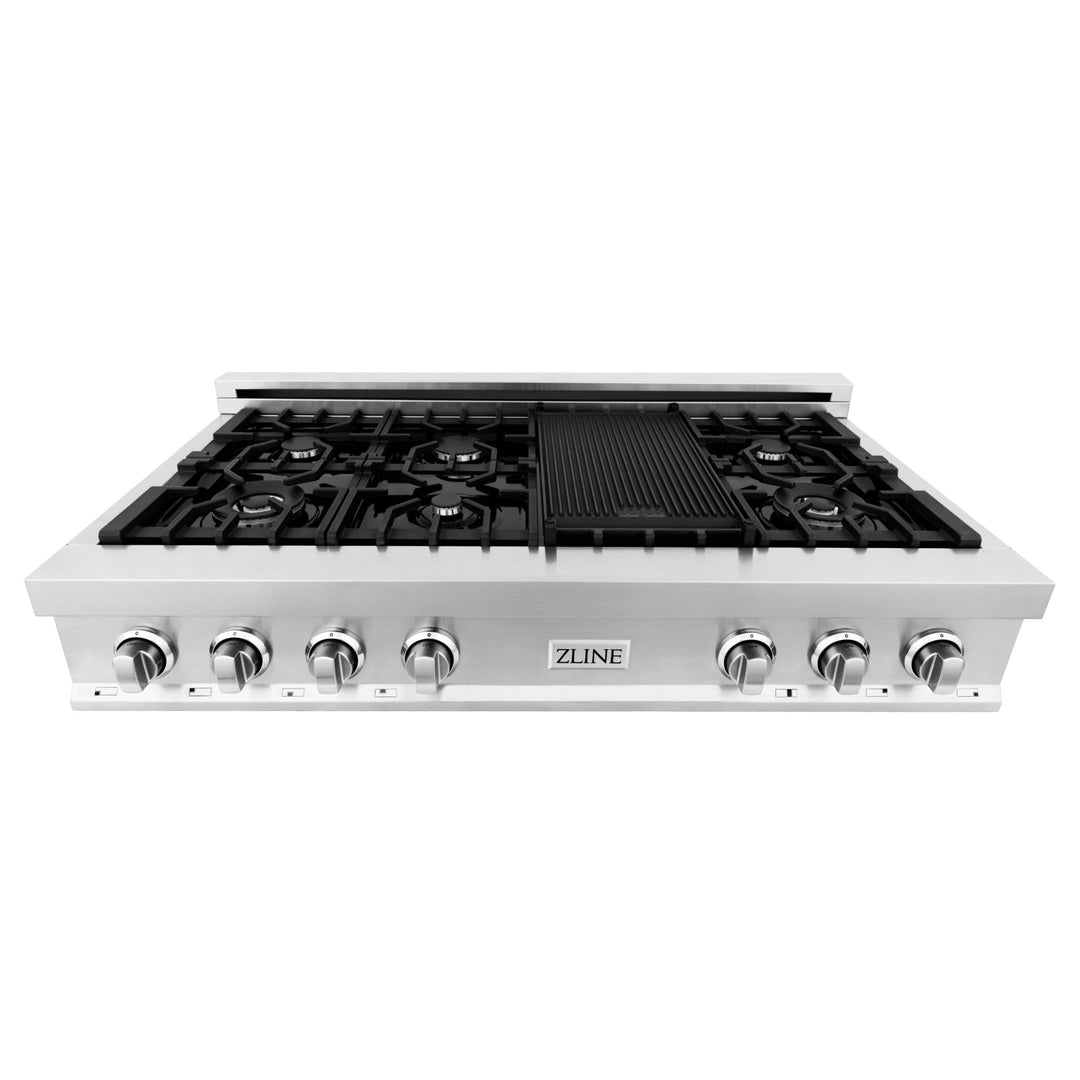 ZLINE 48 in. Rangetop with 7 Gas Brass Burners, RT-BR-48