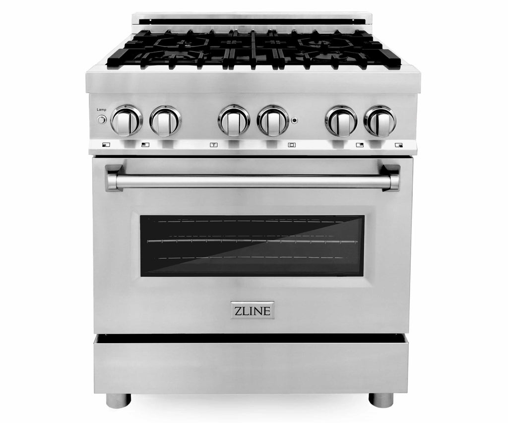 Zline 30” Fuel Range, Refrigerator, Mount Hood, Microwave &amp; Dishwasher