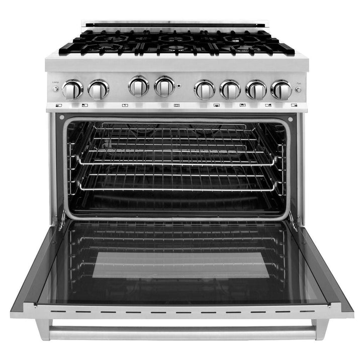 Zline 36” Gas Range, Refrigerator, Mount Hood, Microwave &amp; Dishwasher