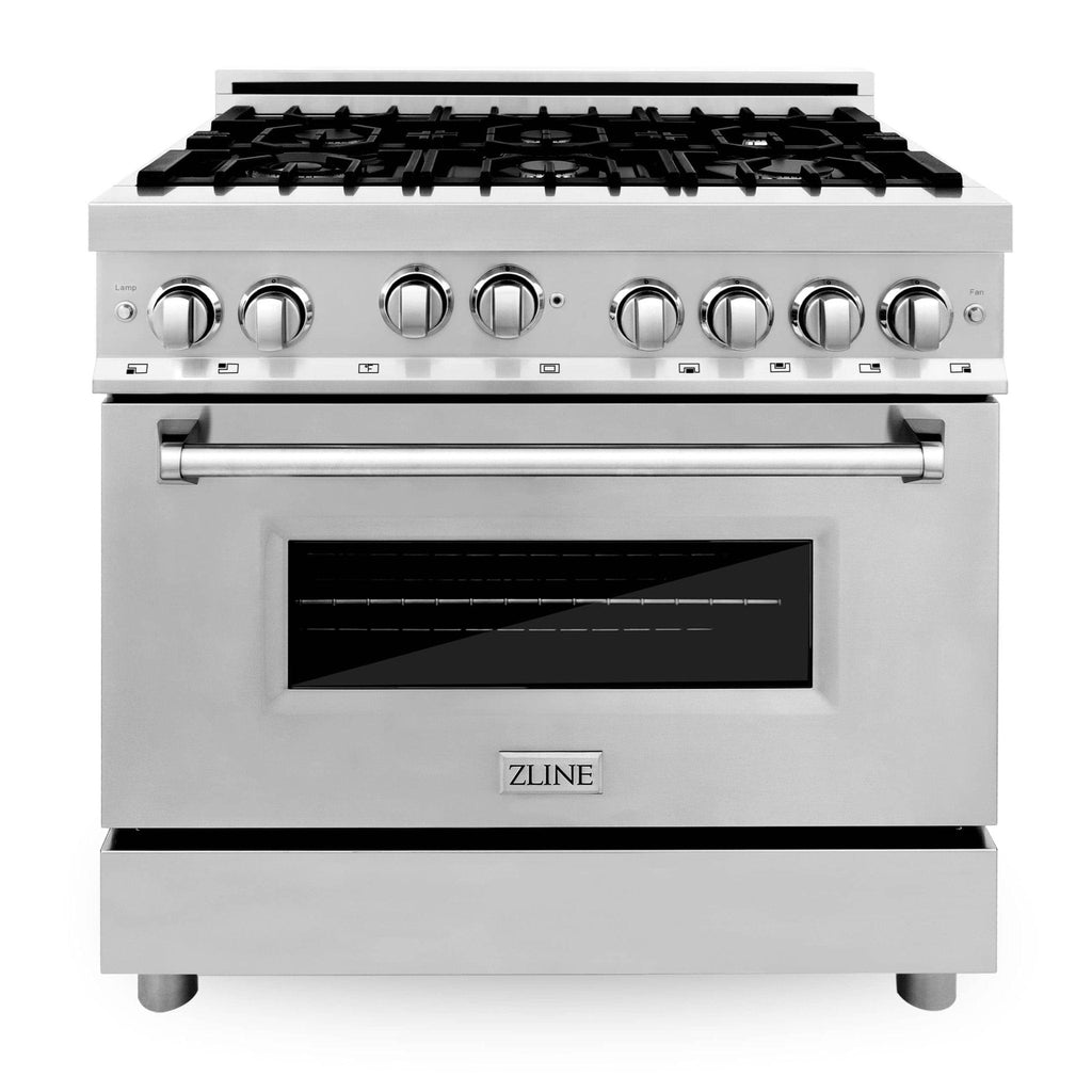 Zline 36” Gas Range, Refrigerator, Mount Hood, Microwave &amp; Dishwasher