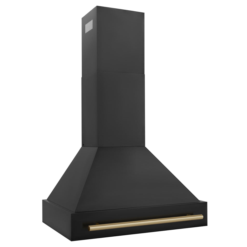 ZLINE 30" 2 Piece Autograph Edition Black Dual Fuel Range &amp; Range Hood