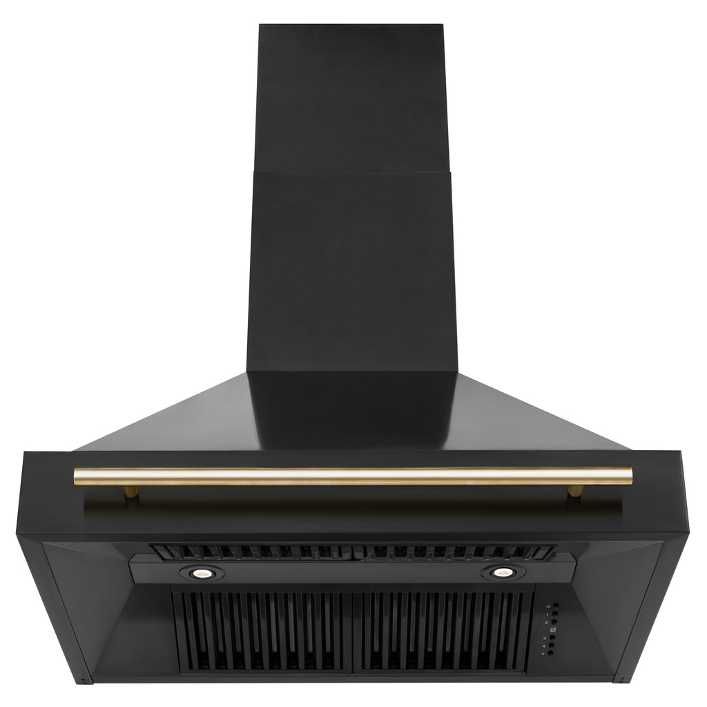 ZLINE 36" 2 Piece Autograph Edition Black Dual Fuel Range &amp; Range Hood