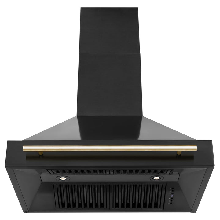 ZLINE 36" 2 Piece Autograph Edition Black Dual Fuel Range &amp; Range Hood