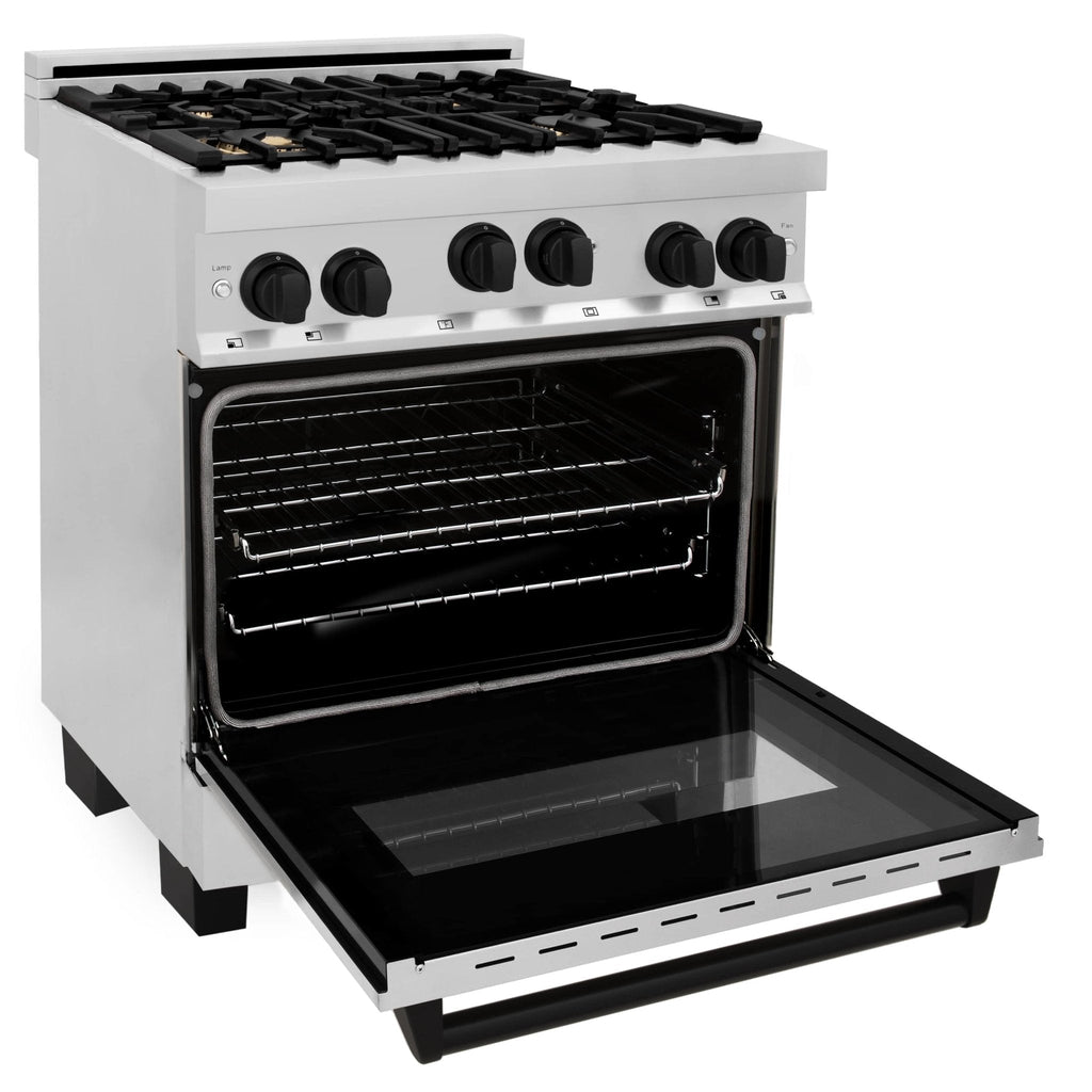 ZLINE 30" 4 Pcs Stainless Range, Range Hood, Dishwasher &amp; Refrigerator