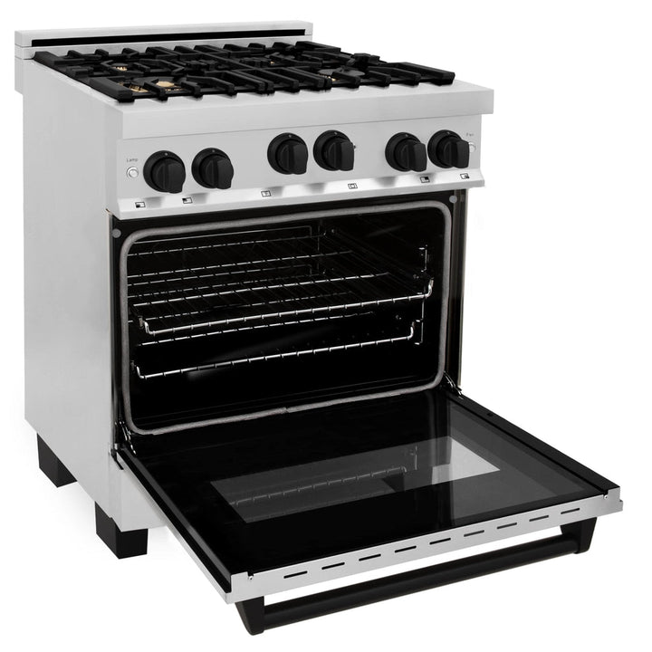 ZLINE 30" 4 Pcs Stainless Range, Range Hood, Dishwasher &amp; Refrigerator